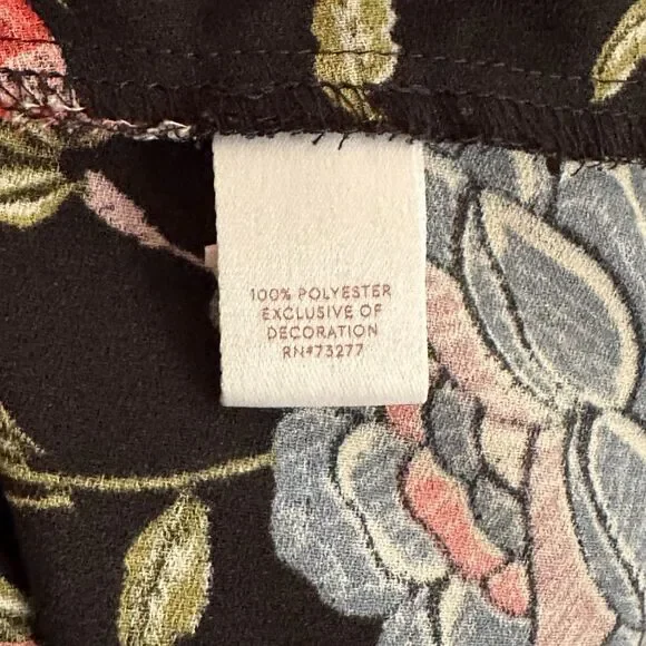 Lauren Conrad Black and Pink Floral Dress, Large - Picture 5 of 5